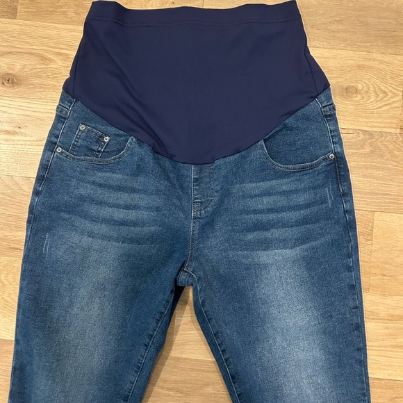 PACBREEZE Women's Maternity Jeans Over The Belly Slim Stretchy High Waist Denim - Picture 2 of 6